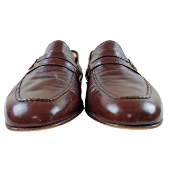 Fratelli Rossetti Estate Loafers Dress Shoe Apron Toe Brown Leather Italy Made - Picture 7 of 12